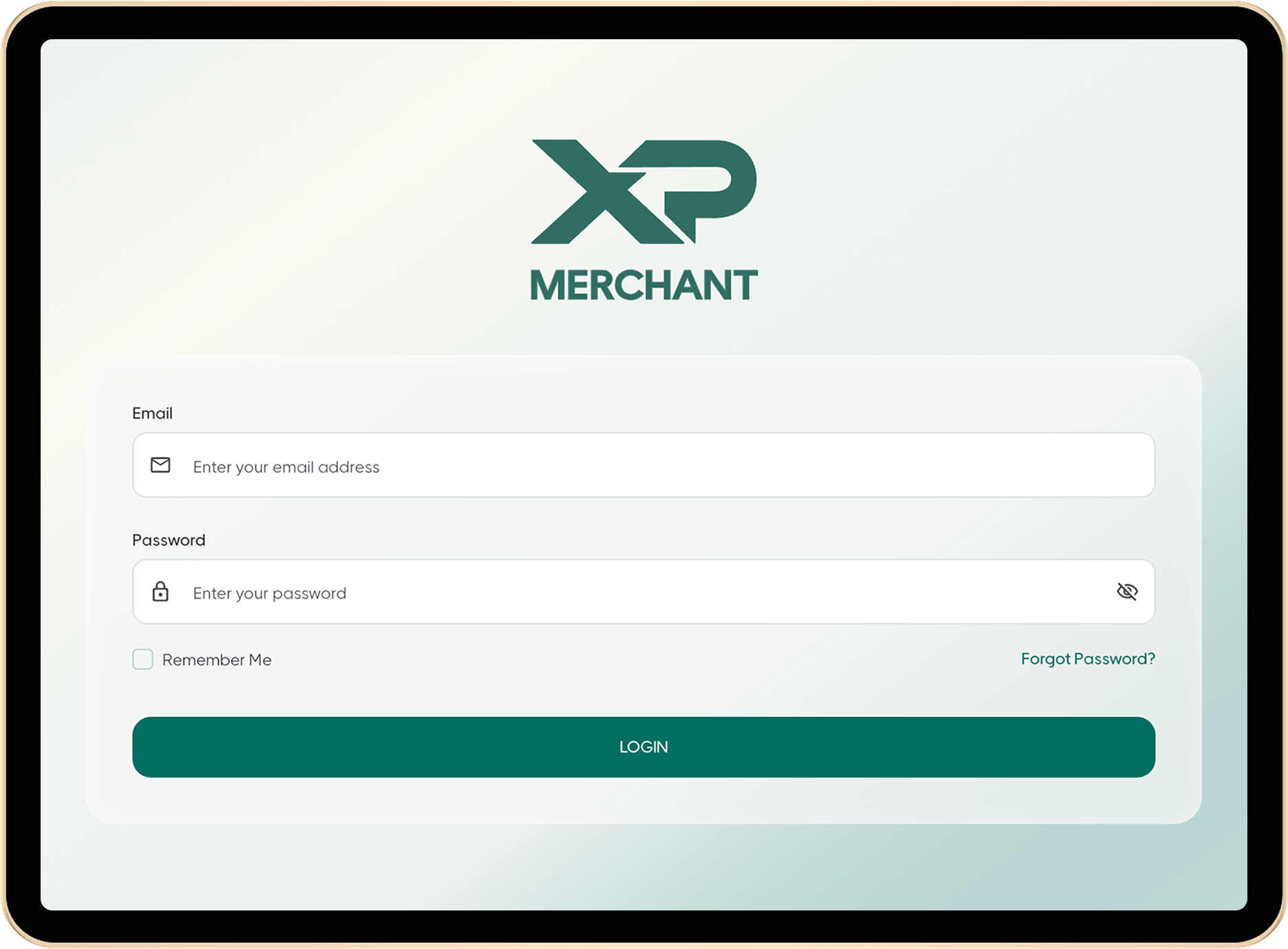 XP Merchant app on an iPad